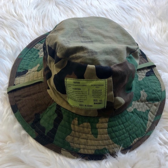 Camo Printed Safari Style Bucket Hat 